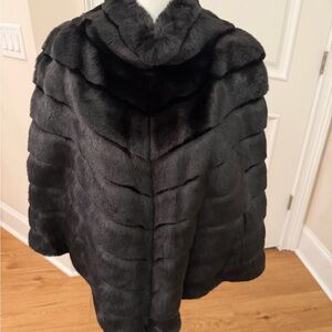 J. McLaughlin Faux Fur Poncho Black New
 W/O Tags